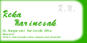 reka marincsak business card