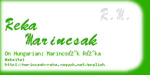 reka marincsak business card